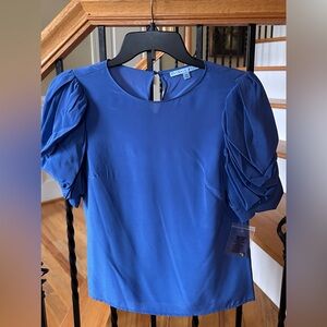 ANTONIO MELANI Royal Blue Puff Sleeve Blouse